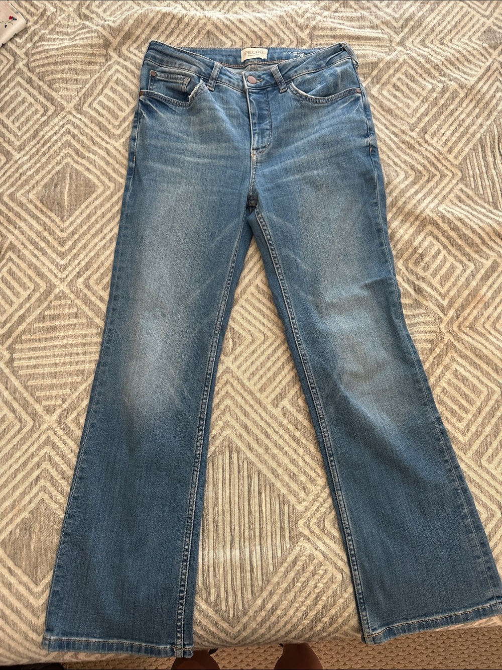 Pilcro Light Blue Cropped Flair Leg Jeans